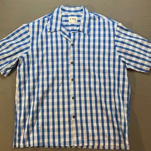 Blue Hawaiian Plaid Shirt 2XL palaka style